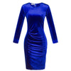 Velvet Round neck Long Sleeve Slim Bodycon Dress