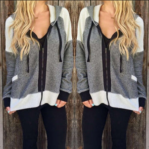 Long Sleeve Zipper Hoodie Sweater Coat