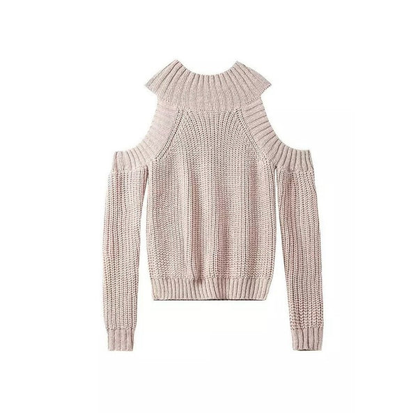 Stand Collar Long Sleeve Solid Color Sweater