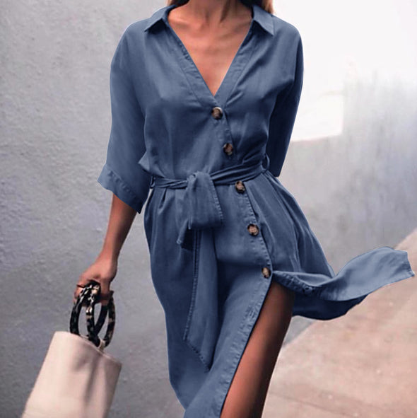 New Casual Strap Denim Dress