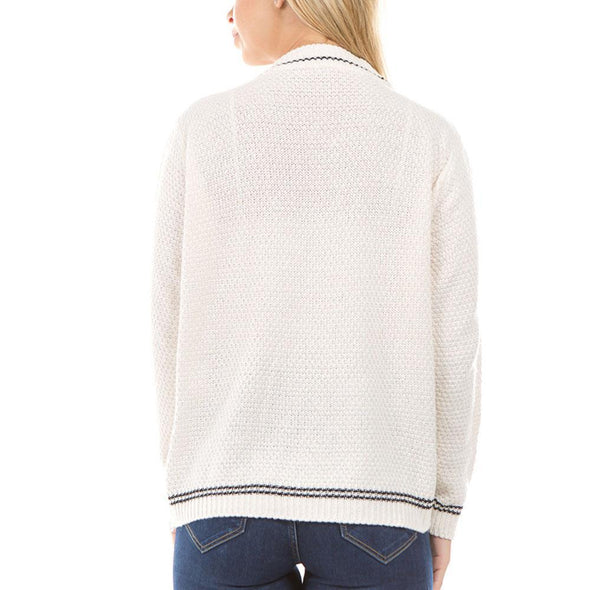 Solid Color Single-Beasted Sweater