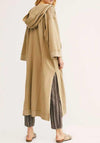 Fashion Casual Hooded Patch Pocket Long Coat