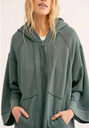 Fashion Casual Hooded Patch Pocket Long Coat