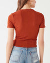 V-neck Short-Sleeved Slim Sweater