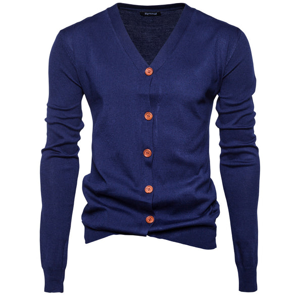 New Fashion Simple Solid Color Men's Knit Cardigan