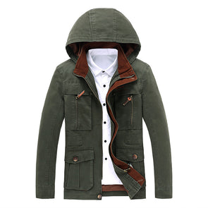 Cotton Casual Thin Mid-length Large Size Men's Jacket