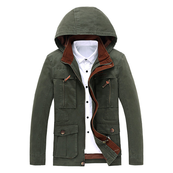 Cotton Casual Thin Mid-length Large Size Men's Jacket