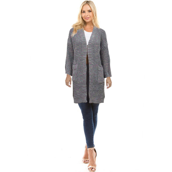 Thicken Double Pocket Long Sleeve Cardigan