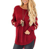 Strapless Shoulder Openwork Round Neck Sweaters