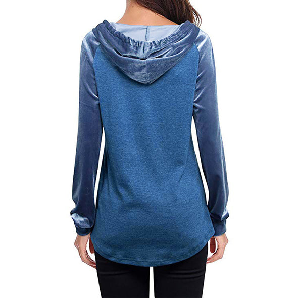 Colorblock Long Sleeve Hooded Sweatshirt