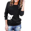 Long Sleeve Printed O-Neck Sweater