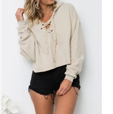 Loose Short Long Sleeve Hoodies