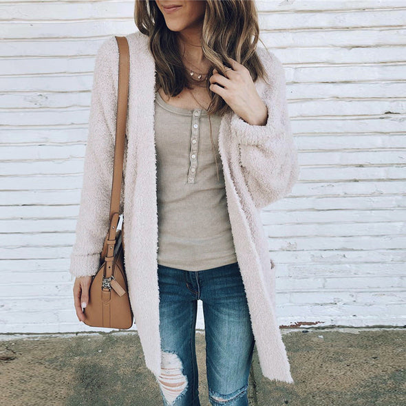 Loose Long Sleeve Pocket Cardigan