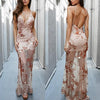 Deep V Sequined Sexy Strap Evening Dress