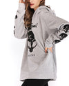 Printed Fleece Long Sleeve Hooded Casual Sweatshirt