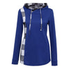 New Plaid Stitching Hooded Sweatshirt