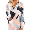 Women's Print V-neck Long Sleeve Shirt