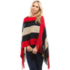 Cloak Tassel Stripe Round Neck Sweaters