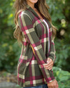 New Plaid Printed Cardigan