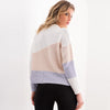 Hit Color Patchwork Round Neck Sweaters