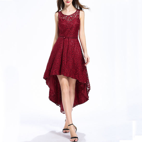 Women's Lace Irregular Evening Dress