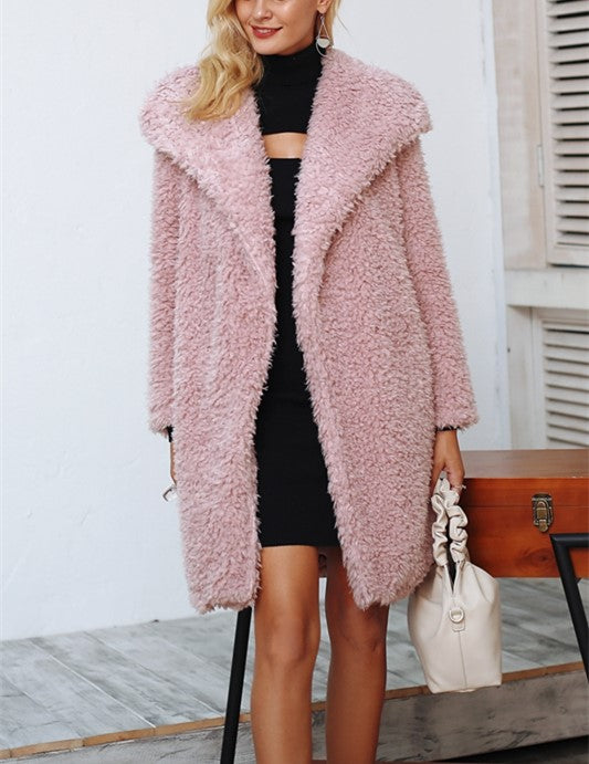 Pure Color Fur And Fur Coats