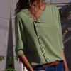 Women's Irregular Diagonal Collar Long-Sleeved Shirt