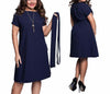 Plus Size Women O-Neck Bodycon Chiffon Dress