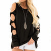 Sexy Off Shoulder Long Sleeve O-Neck T-Shirt