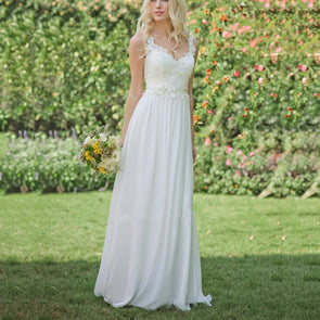 Sexy Elegant White Sleeveless Evening Dress