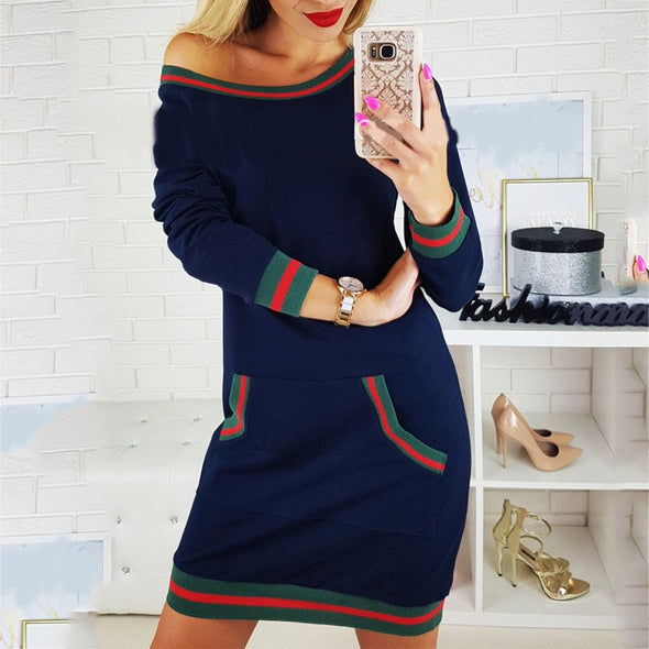 Fashion Long Sleeve Round Neck  Bodycon Dress