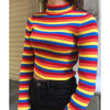 Long Sleeve Striped Turtleneck Sweater