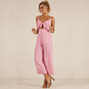 Women's sling V-neck tie-up jumpsuit