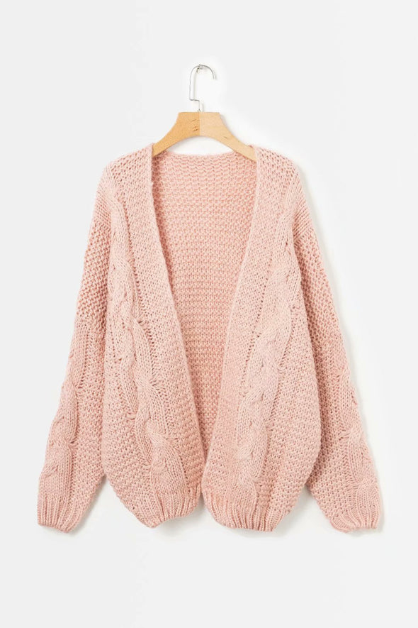 Fashion Loose Knitting Pure Color Long Sleeve Cardigan