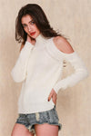 Women's strapless loose long-sleeved knit sweater