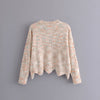 Casual Color Mixing Irregular Knitting Sweater