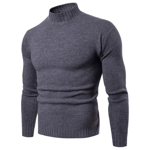 New Men's Turtleneck Slim Solid Sweater