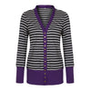 Striped Stitching Long Sleeve Single-Breasted Cardigan