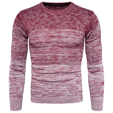 New Men's Gradient O-neck Sweater