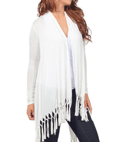 Irregular Tassel Knit Cardigan