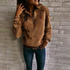 Lapel Zip-Embroidered Fur Sweatshirt