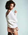 Sexy Plush Thickening V- neck Mohair Sweaters