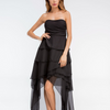 Off Shoulder Chiffon Strapless Sleeveless Evening Dress