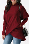 Asymmetric Hem Loose Fitting  Plain Hoodies