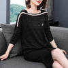 Loose Contrast Off Shoulder T-Shirt