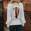 Open Back Long Sleeve Bow Sweater