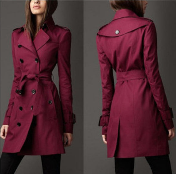 Bandage Button Fashion Casual Coat