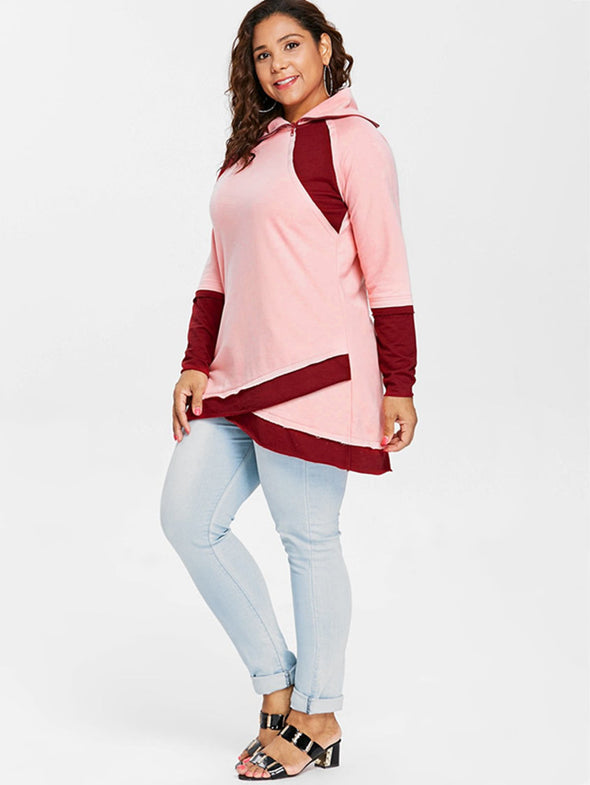 Solid Color Zipper Long Sleeve Sweatshirt