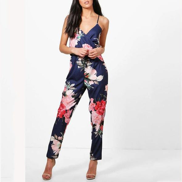 Sexy Halter Strap Printed Jumpsuit