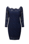 Women's One-Neck Long-Sleeved Lace Bodycon Dress